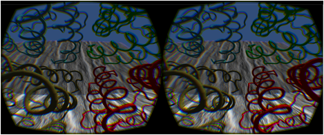 3-D image of squiggly lines